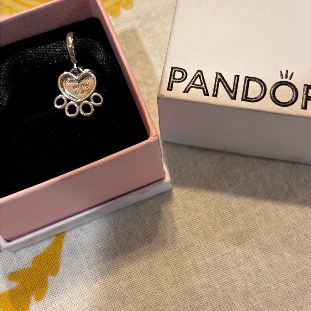 Pandora Silver Heart Charm with Engraving